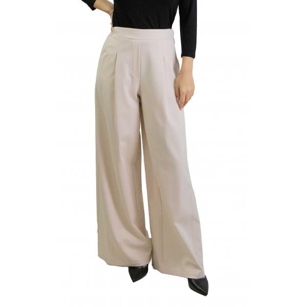 Pantalone con elastico dietro tinta unita palazzo Please